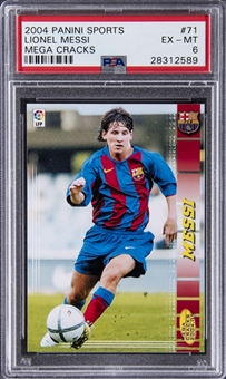 2004 Panini Megacracks #71BIS Lionel Messi Rookie Card - PSA EX-MT 6